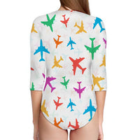 Thumbnail for Cheerful Seamless Airplanes Swimsuit - view 2