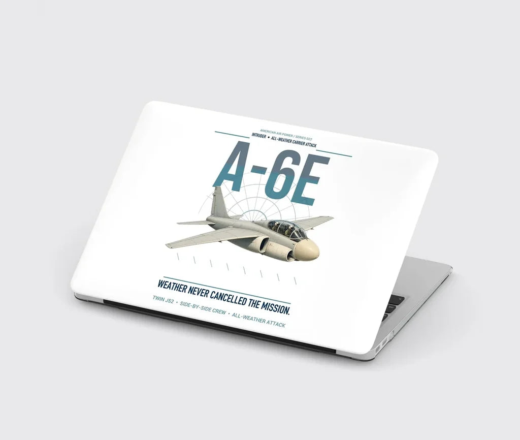 A-6E Intruder design on white MacBook case
