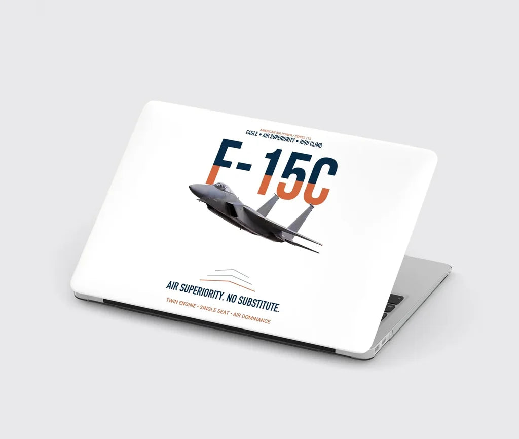 F-15C Eagle Air Superiority No Substitute design on white MacBook case
