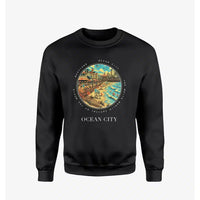 Thumbnail for OCEAN CITY - Badge - Sweatshirt - Black