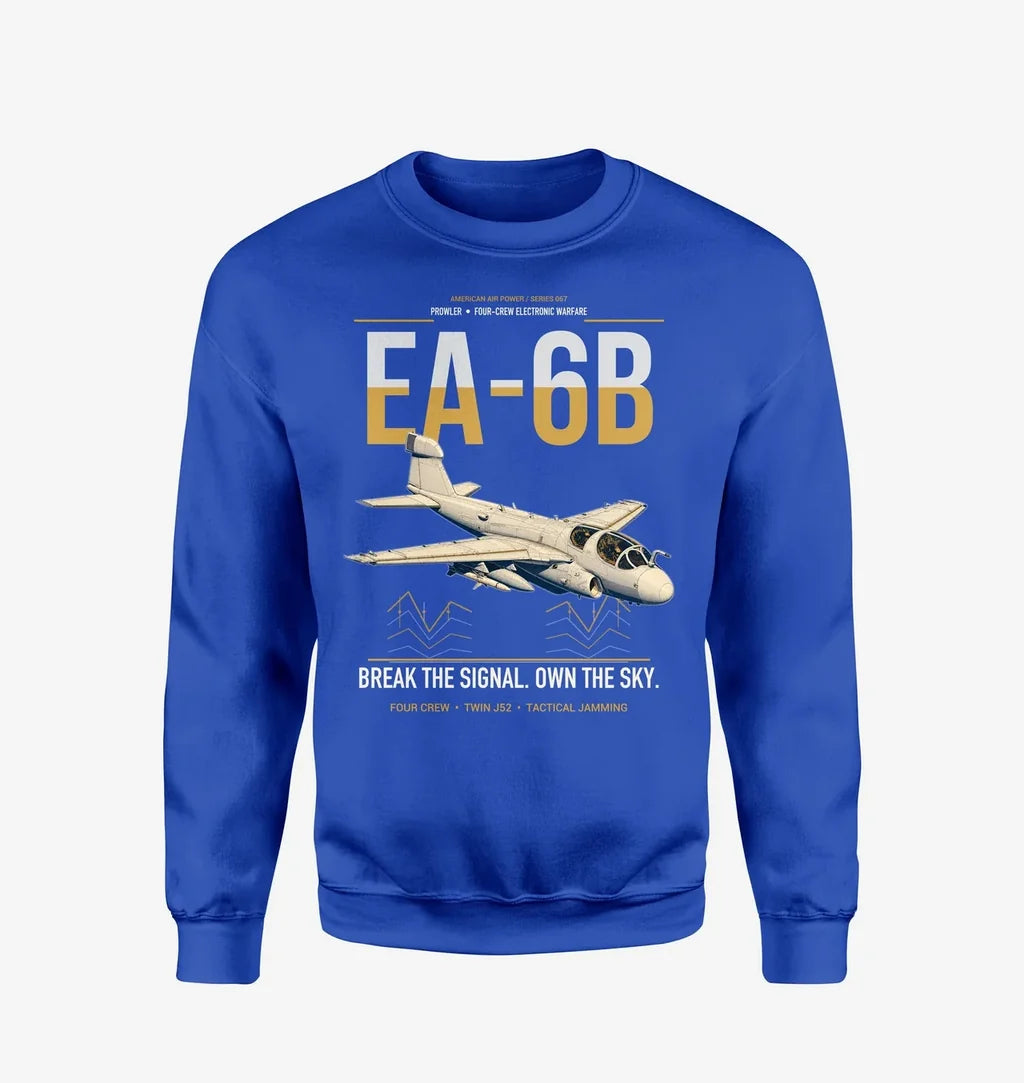 EA-6B Prowler design on blue sweatshirt