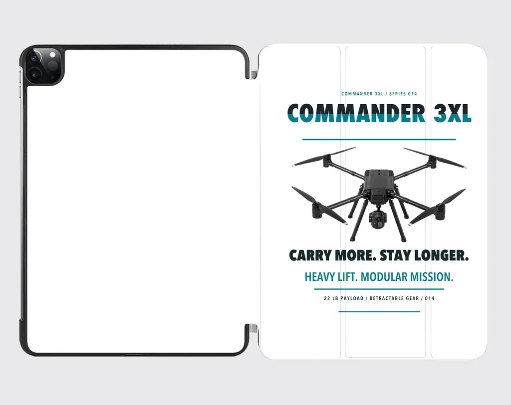 Draganfly Commander 3XL design on white ipad tablet case