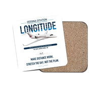 Thumbnail for Cessna Citation Longitude design on white 1 piece coaster