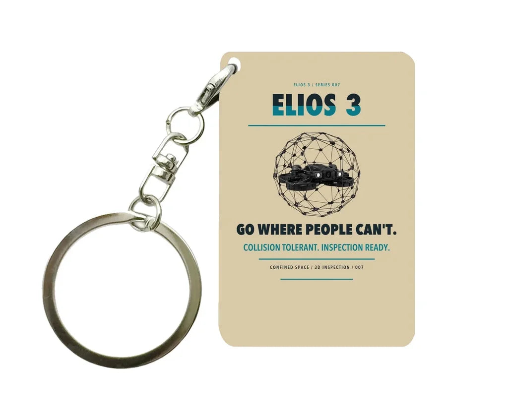 Flyability Elios 3 Key Chain design on beige key chain