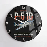 Thumbnail for P-51D Mustang design on black no frame wall clock