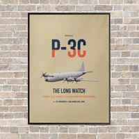 Thumbnail for P-3C Orion vertical canvas print - framed - beige background