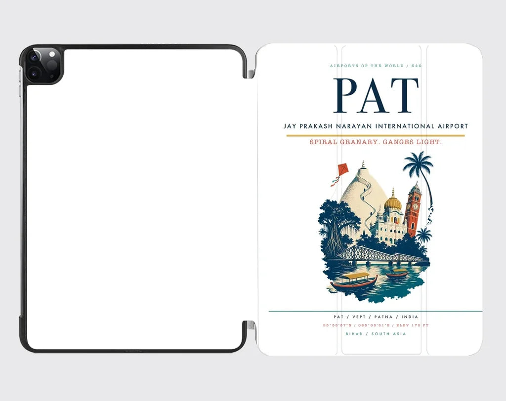Jay Prakash Narayan International Airport (PAT) design on white ipad tablet case