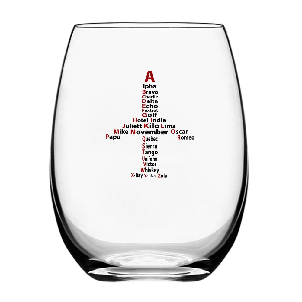 Customisable Aviation Alphabet Drinking Glass - view 2