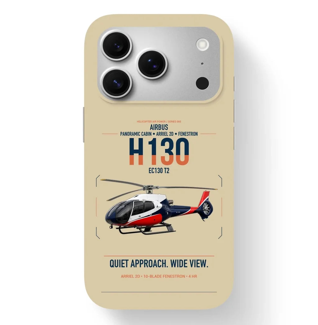Airbus H130 design on beige magsafe iphone case, for iPhone 17 Pro