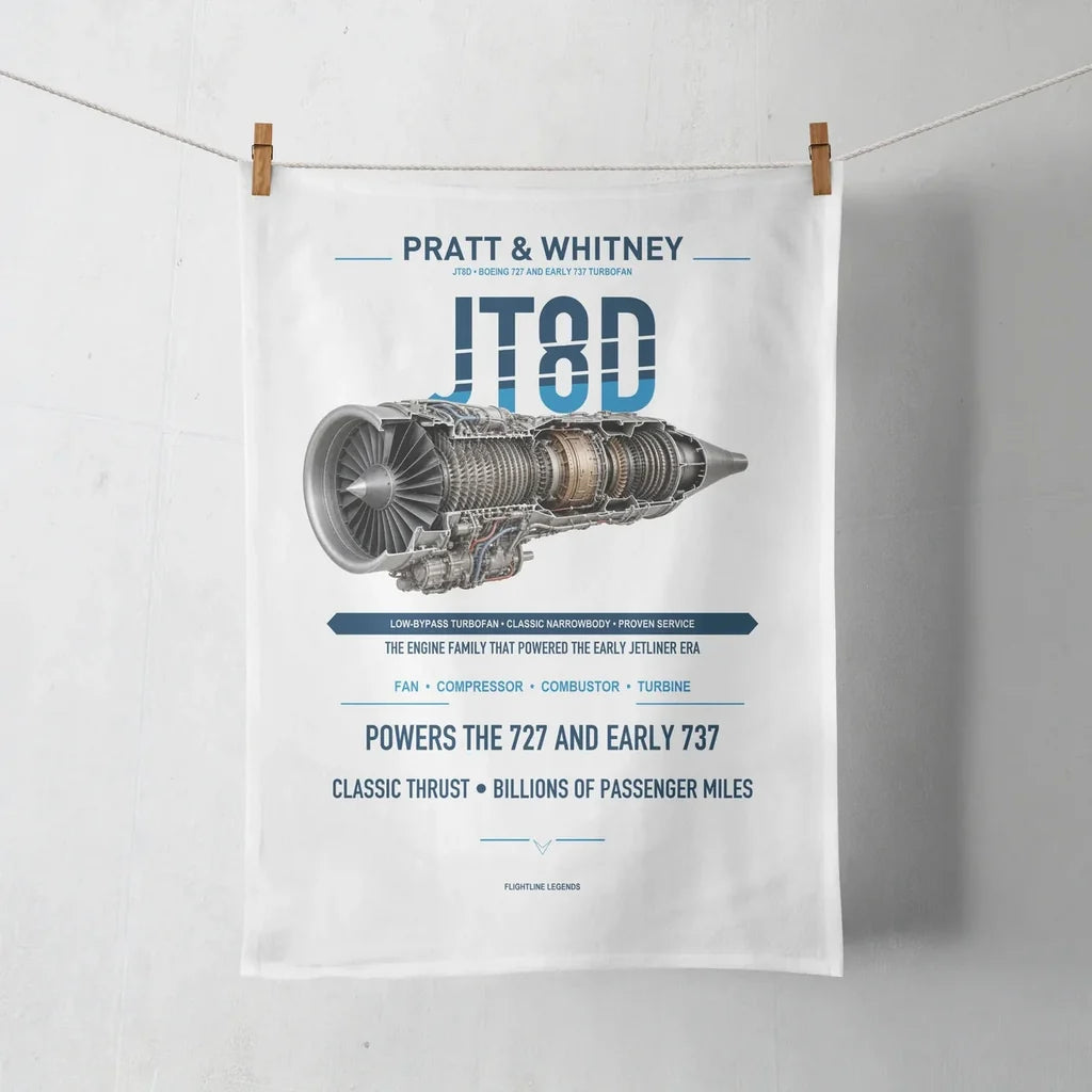 JT8D design on white towel