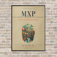 Thumbnail for Milan Malpensa International Airport Silvio Berlusconi MXP vertical canvas print - framed - beige background