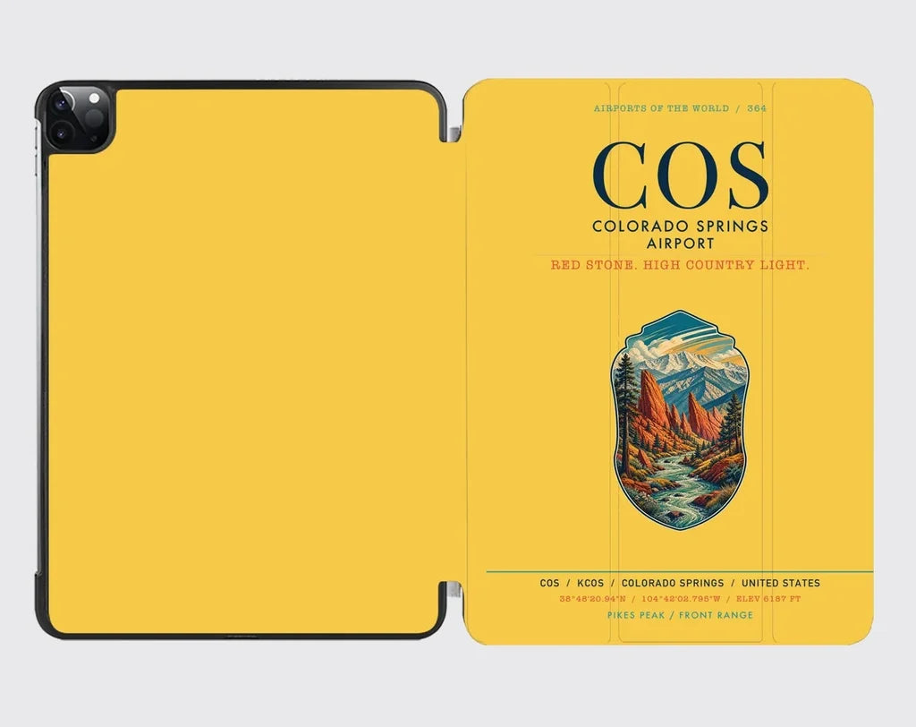 Colorado Springs Airport (COS) design on yellow ipad tablet case