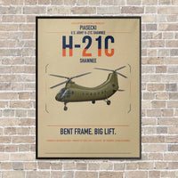 Thumbnail for Piasecki H-21C Shawnee vertical canvas print - framed - beige background