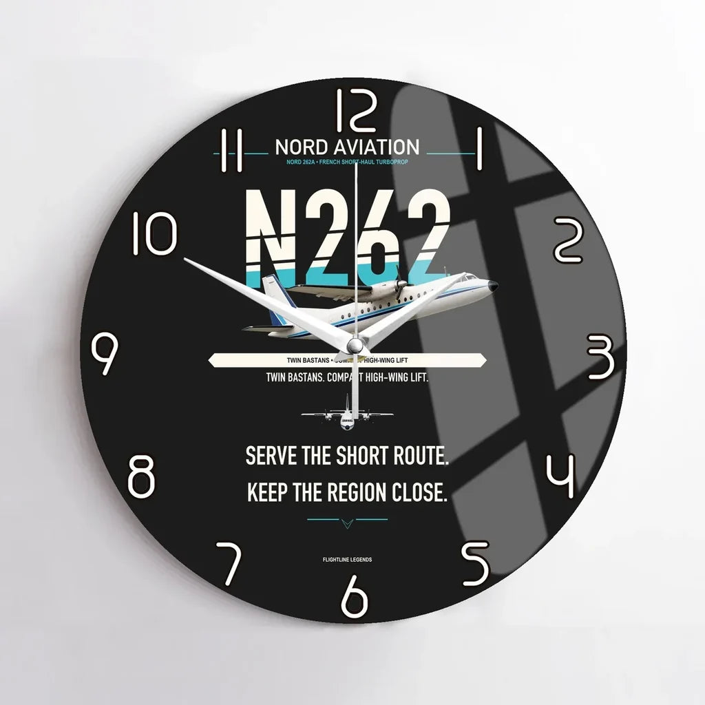 Nord 262A design on black no frame wall clock