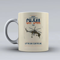 Thumbnail for Sikorsky CH-54A Tarhe design on beige ceramic mug, double-side print