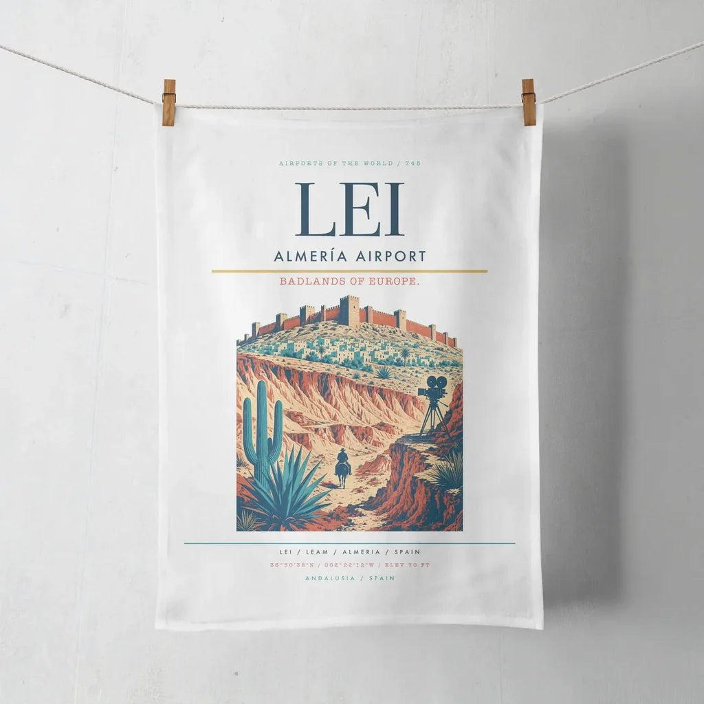 Almería Airport (LEI) design on white towel