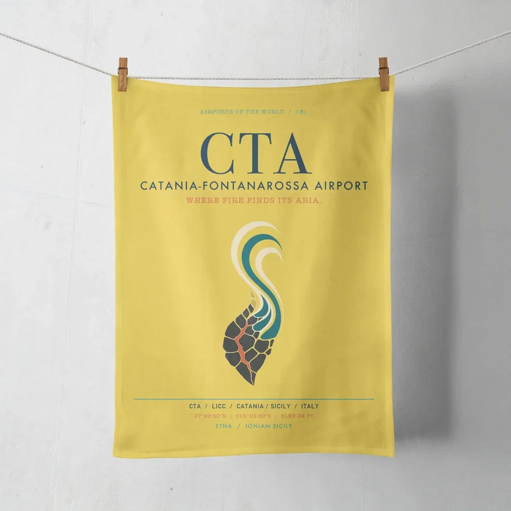 Catania-Fontanarossa Airport (CTA) design on yellow towel