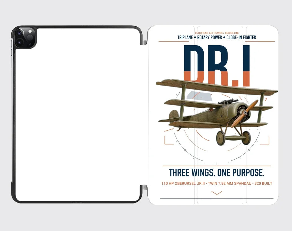 Fokker Dr.I design on white ipad tablet case