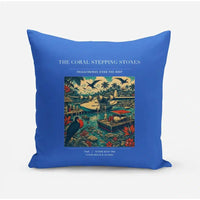 Thumbnail for VINTAGE G4060 - The Coral Stepping Stones - Designed Pillows design on blue