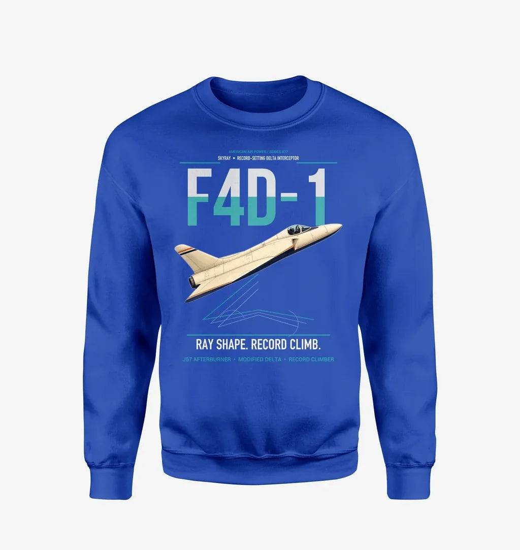 F4D-1 Skyray design on blue sweatshirt