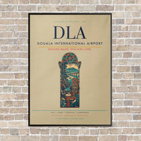 Thumbnail for Douala International Airport DLA vertical canvas print - framed - beige background