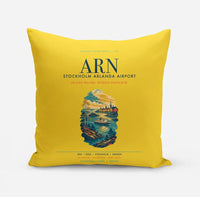 Thumbnail for Stockholm Arlanda Airport (ARN) design on yellow pillow