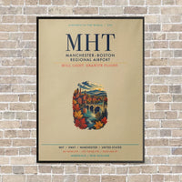 Thumbnail for Manchester–Boston Regional Airport MHT vertical canvas print - framed - beige background