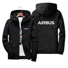 Airbus & Text Designed Thin Windbreaker Jackets