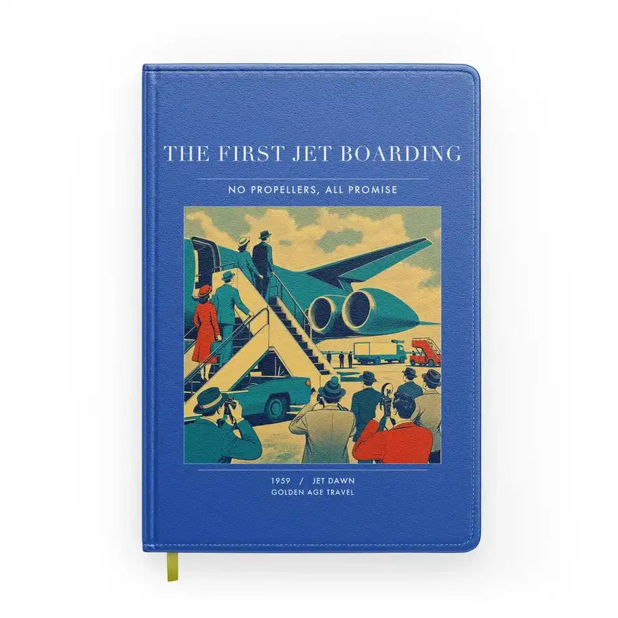 VINTAGE G4228 - The First Jet Boarding - Designed Notebooks design on blue