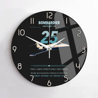 Thumbnail for Bombardier Learjet 25 design on black no frame wall clock