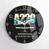 Thumbnail for Airbus A220-300 design on black no frame wall clock
