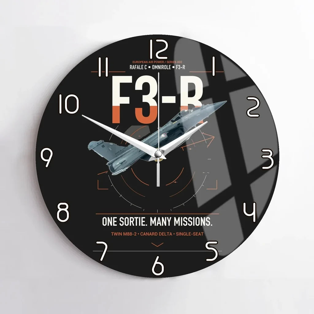 Dassault Rafale C — F3-R standard design on black no frame wall clock
