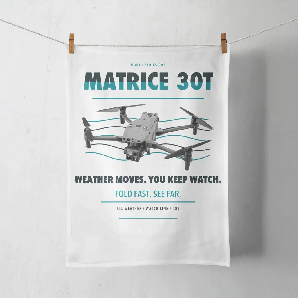 DJI Matrice 30T design on white towel