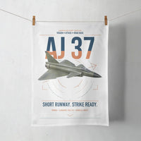 Thumbnail for Saab AJ 37 Viggen design on white towel
