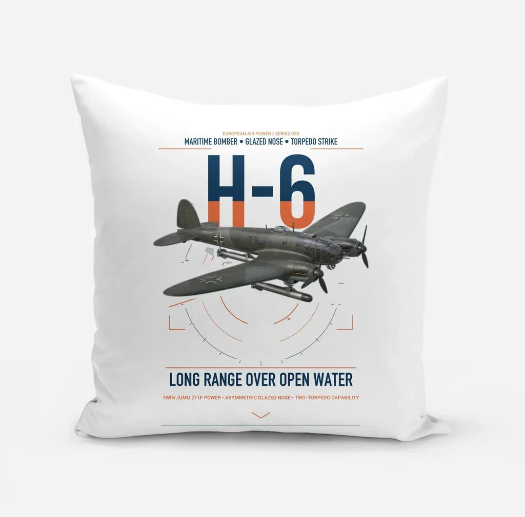 Heinkel He 111H-6 design on white pillow