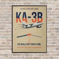 Thumbnail for KA-3B Skywarrior vertical canvas print - framed - beige background