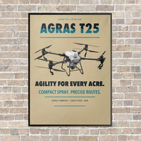 Thumbnail for DJI Agras T25 vertical canvas print - framed - beige background