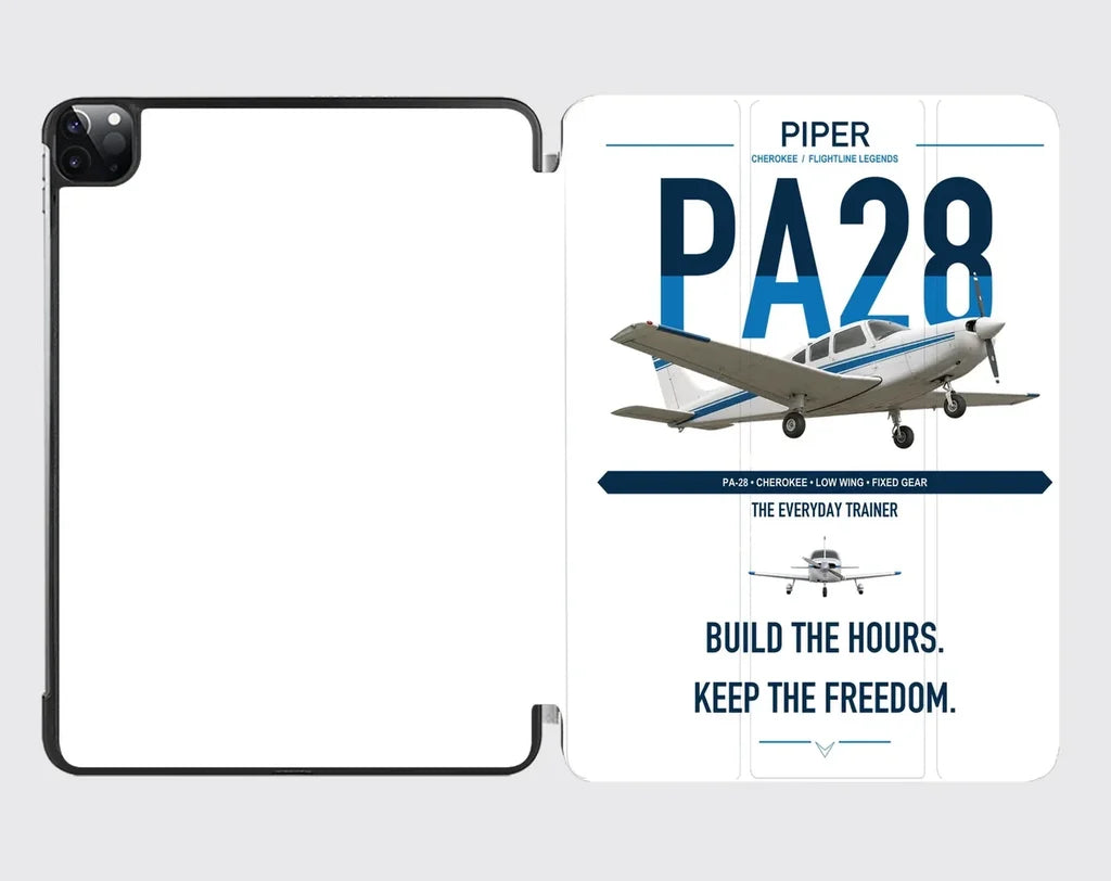 Piper PA-28 Cherokee design on white ipad tablet case