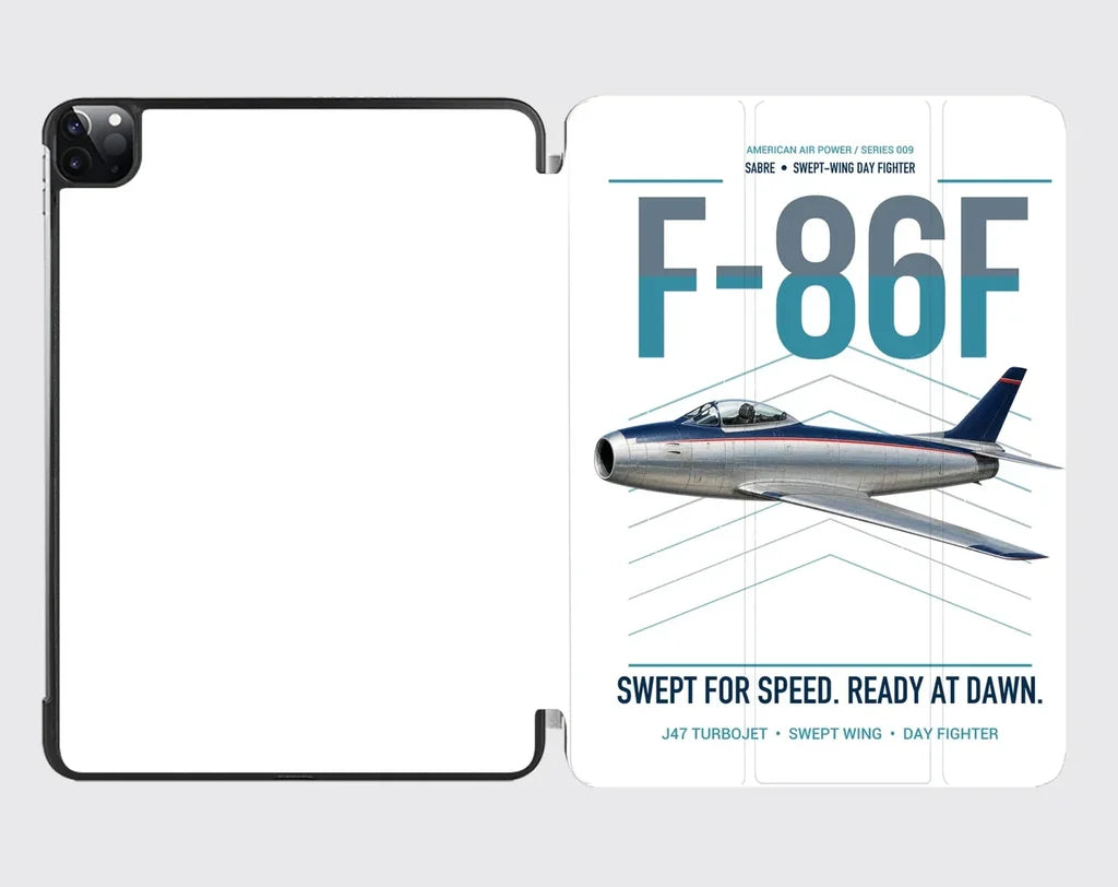 F-86F Sabre design on white ipad tablet case