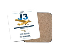 Thumbnail for Piper J-3 Cub design on white 1 piece coaster