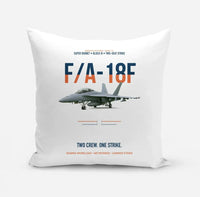Thumbnail for F-A-18F Super Hornet Block III Two Crew One Strike design on white pillow