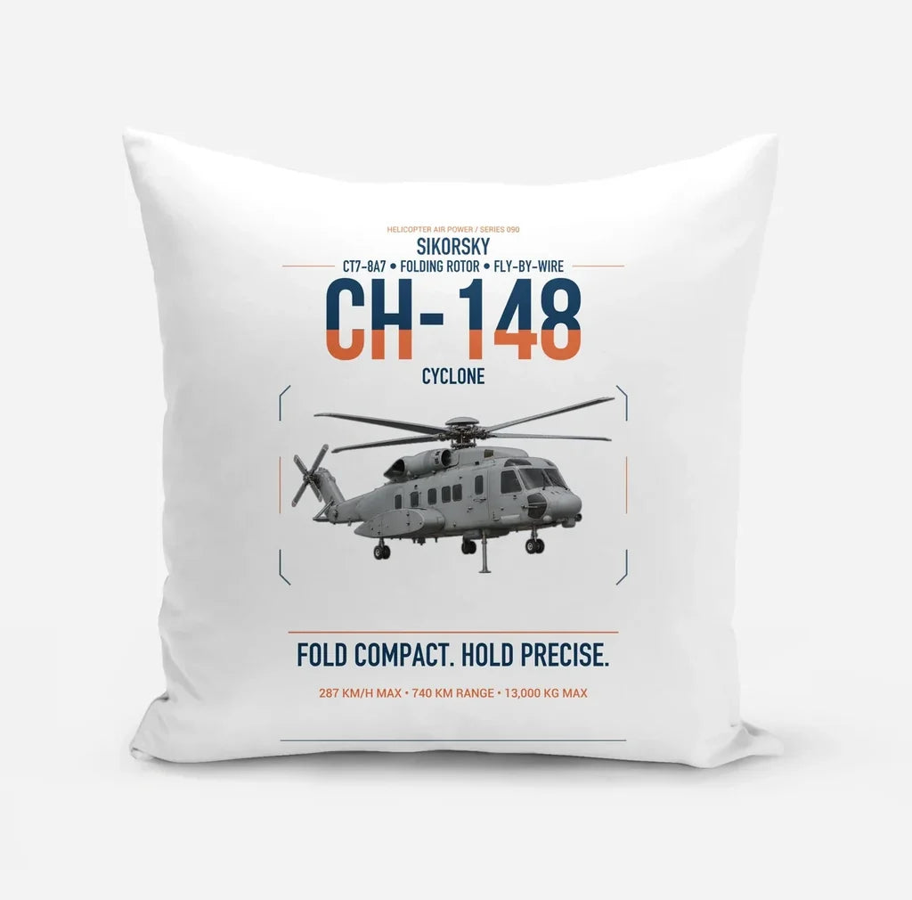 Sikorsky CH-148 Cyclone design on white pillow