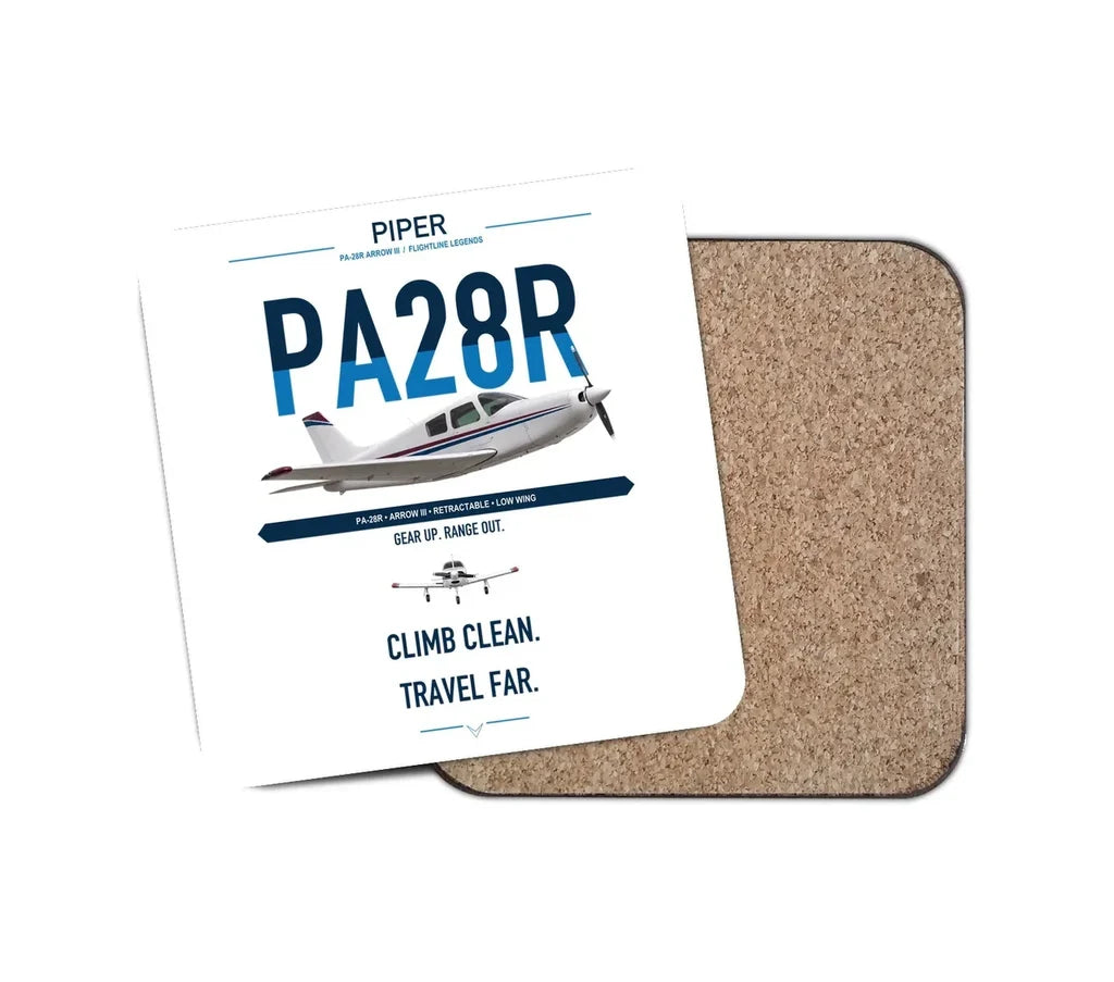 Piper PA-28R Arrow III design on white 1 piece coaster
