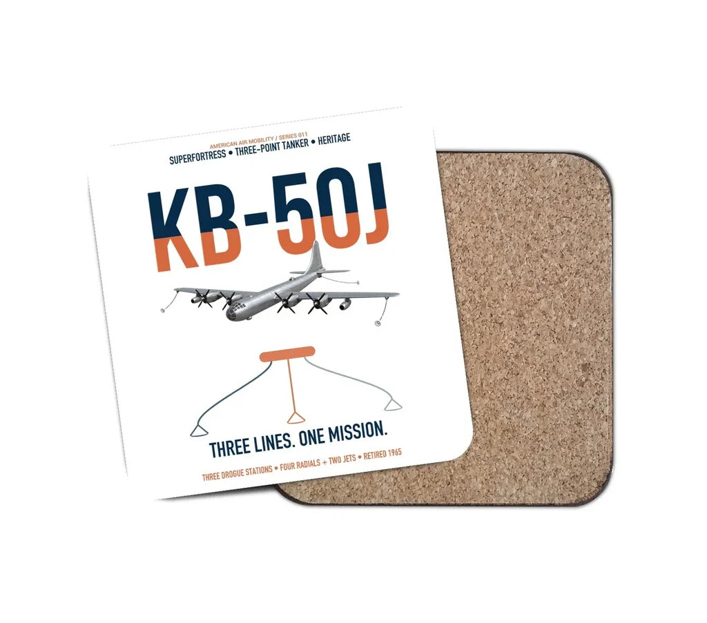 KB-50J Superfortress design on white 1 piece coaster