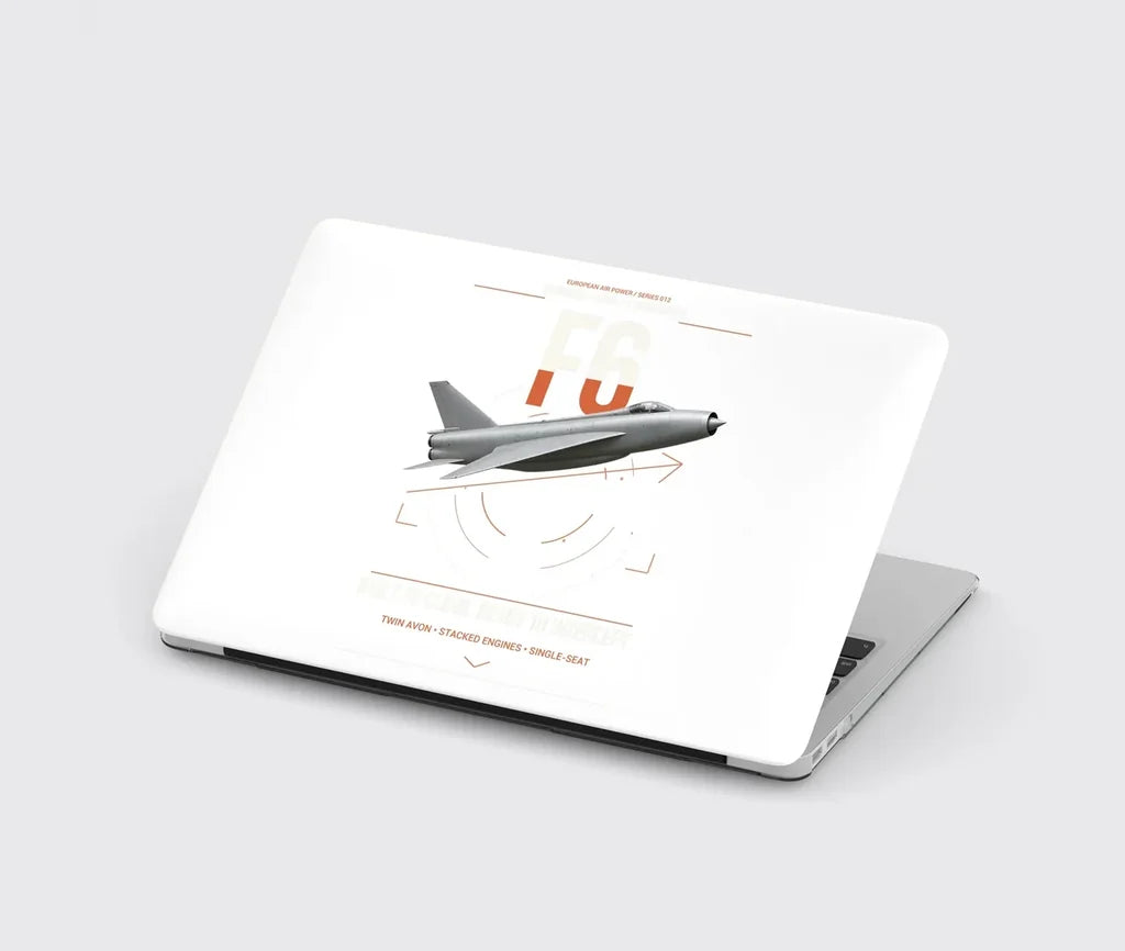 English Electric Lightning F6 design on white MacBook case