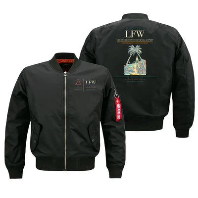Lome-Tokoin International Airport (LFW) design on black bomber jacket