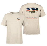 Thumbnail for Savoia-Marchetti SM.79-II Sparviero design on beige t-shirt, double-side print