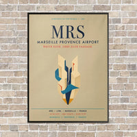 Thumbnail for Marseille Provence Airport MRS vertical canvas print - framed - beige background