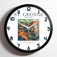 Thumbnail for ST. GEORGE - Poster - Wall Clock Framed - White