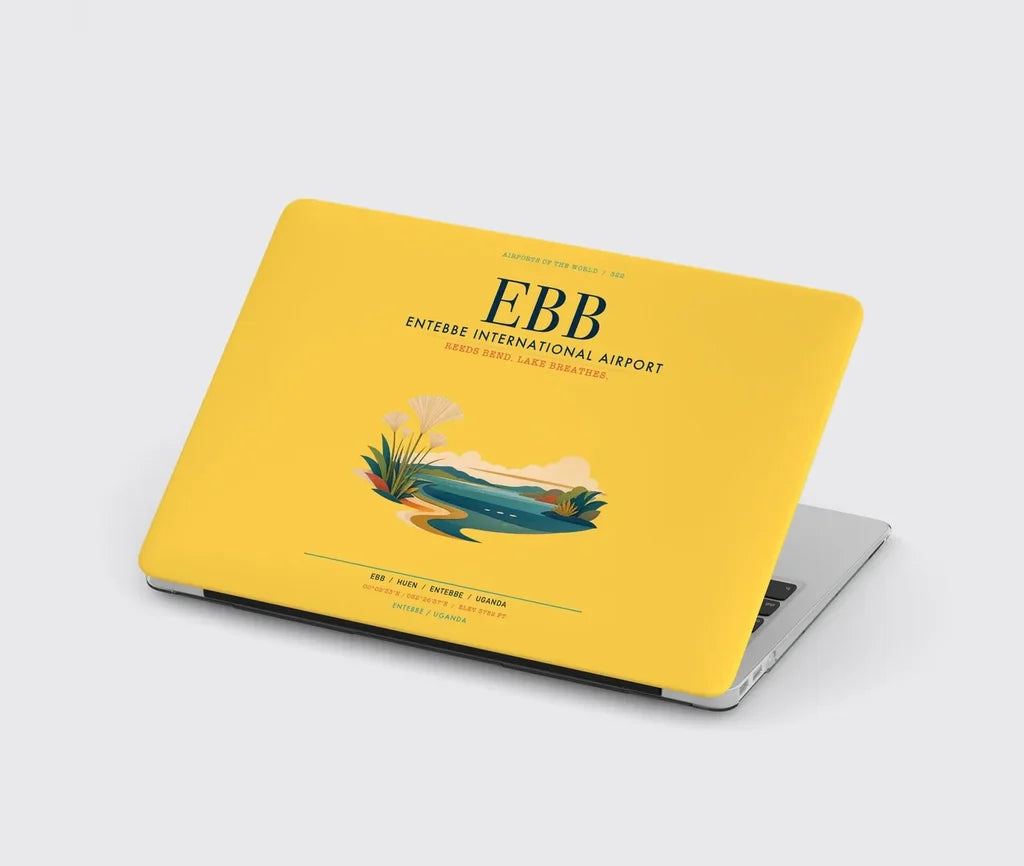 Entebbe International Airport (EBB) design on yellow MacBook case